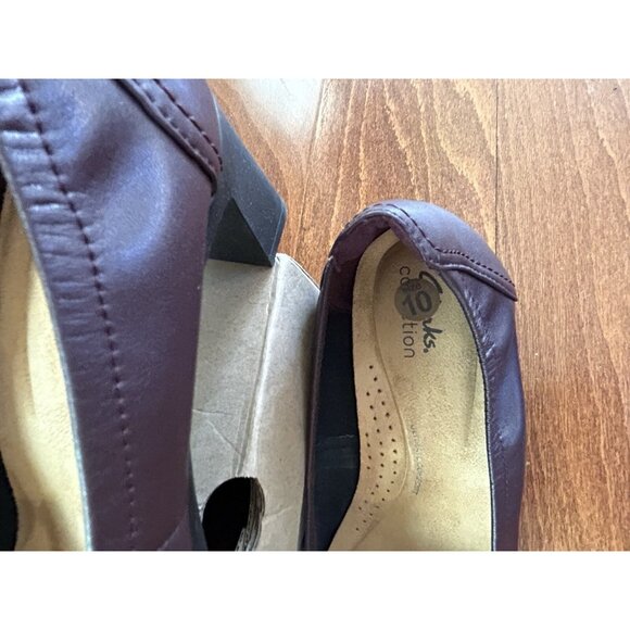 Clarks Women's Neiley Pearl Burgundy Heels Leather NEW 10 M - Picture 4 of 10